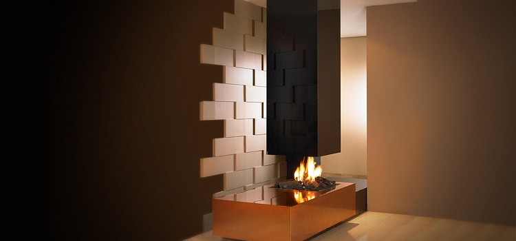 suspended designer fireplace