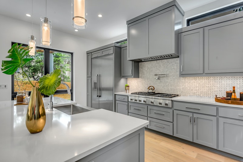 grey colour kitchen cabinets