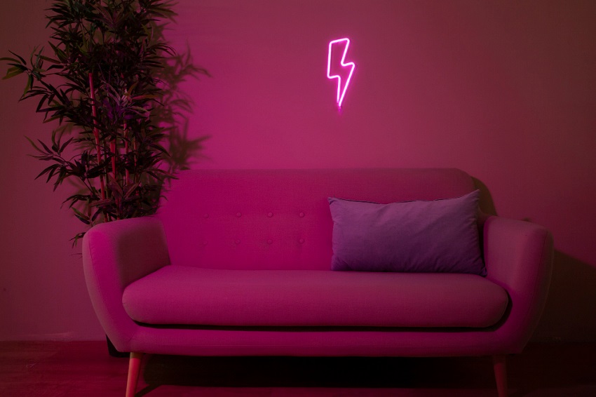 baddie aesthetic room with led lights